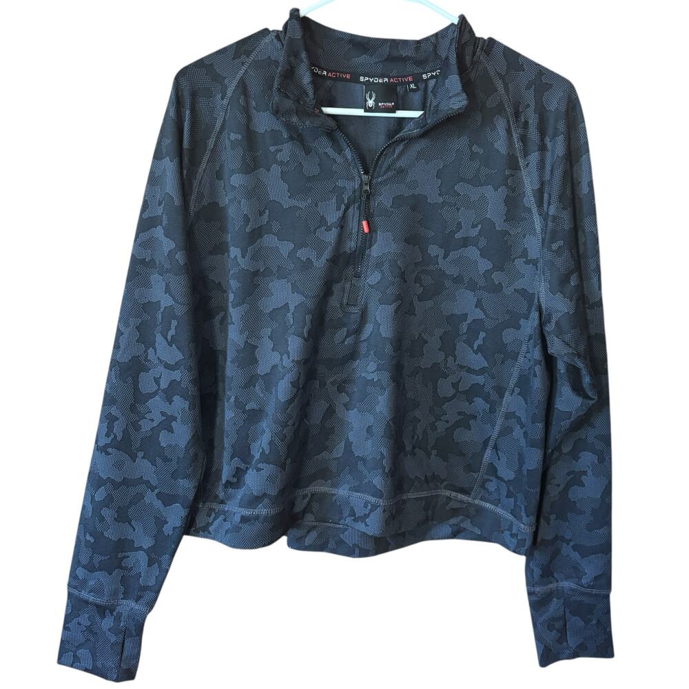 Spyder Quarter Zip Performance Pullover Camo Athletic Running Training Layer XL